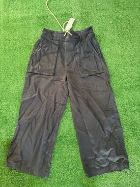 Womans YFB Black Wide-Leg Utility Pants capris cotton